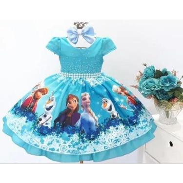 Imagem de Vestido Infantil Festa Luxo Tema Frozen Encantado - Pingo De Gente Kid