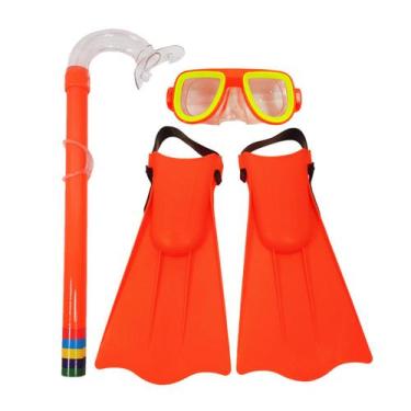 Imagem de Kit Para Mergulho Completo Infantil Com Máscara Snorkel E Pé De Pato P