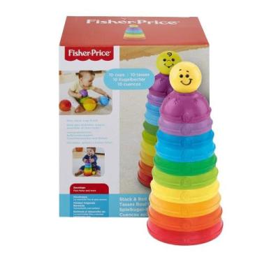 Imagem de Brinquedo Fisher-Price Potinho para Empilhar e Rolar para Bebês - Matt