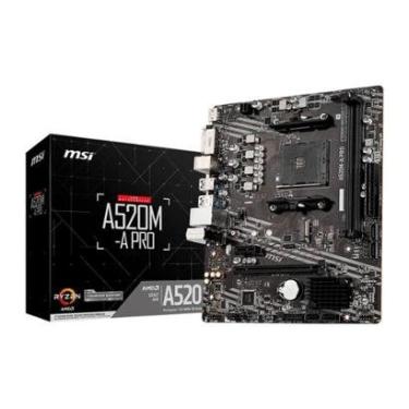 Imagem de Placa-Mãe MSI A520M-A PRO, AMD AM4, mATX, DDR4, Preto - A520M-A PRO-Unissex