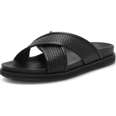 Imagem de Vince Camuto Sandália masculina Dabor Cross-Band, preto/preto, tamanho 41