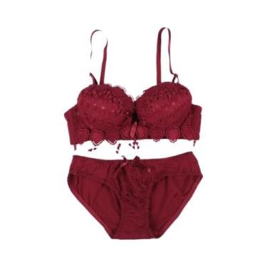 Imagem de Conjunto De Sutiã Push up Com Renda Floral Para Mulheres E Meninas - N