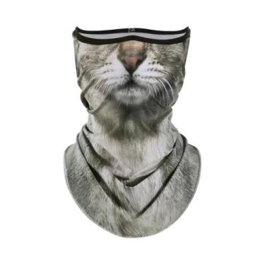 Imagem de Protetor Facial E De Pescoço 3D Com Design De Gato, Respirável, Secage
