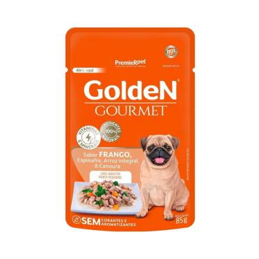 Imagem de Ração Úmida Golden Gourmet para Cães Adultos de Porte Pequeno Sabor Frango 85g
