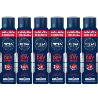 Imagem de Kit Desodorante Aerosol Nivea Dry Impact For Men 200ml - 6 unidades