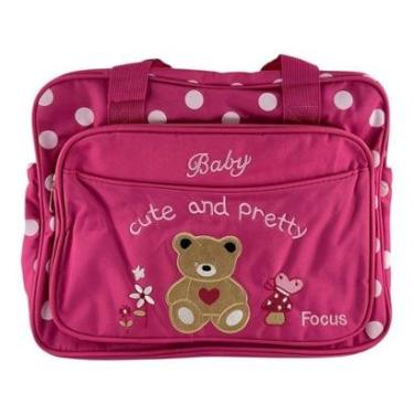 Imagem de Bolsa Maternidade Rosa Ursinho Cute Baby Ideal para Passeios e Viagens-Feminino