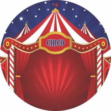 Imagem de Painel de Lona Redondo Circo Espetáculo Estrelado - Fabrika De festa, 