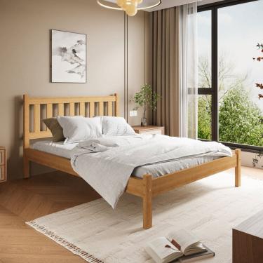 Imagem de Cama Casal Rústica Madeira Maciça Jasmim Cera Mel