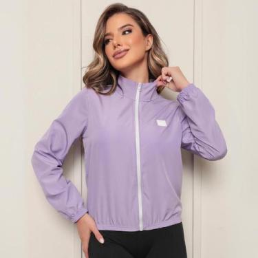 Imagem de Jaqueta Corta Vento Feminina Com Proteção UV S/Capuz Aerre Moda, Lilás