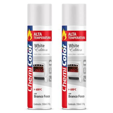 Imagem de Kit 02 Tintas Spray 350ml Alta Temperatura Interno E Externo Secagem Rápida - Chemicolo...