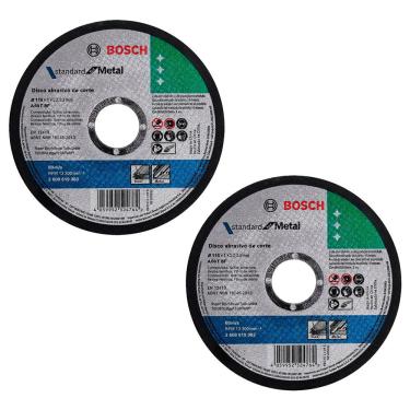 Imagem de Kit 02 Discos De Corte Para Esmerilhadeira Inox 4.1/2 7/8 Standard Reto Profissional - Bosch