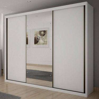 Imagem de Guarda-Roupa Casal ímola 6 Gavetas 3 Portas 100% Mdf com Espelho Neve - Pnr Móveis