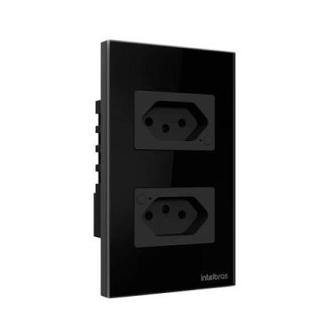 Imagem de Tomada Dupla 10a Smart Wi-fi Preta - INTELBRAS