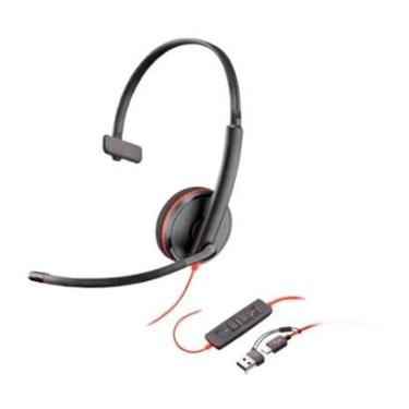 Imagem de Headset HP Poly Blackwire 3210, USB-A, USB-C, Preto - 8X214A6-Unissex