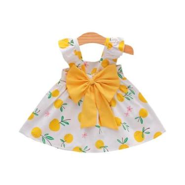 Imagem de Conjunto De Vestido De Verão Para Meninas Com Estampa Laranja, Saia E 