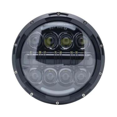 Imagem de Farol LED De 7 Polegadas Para Motocicleta Com DRL E Olhos De Anjo Para