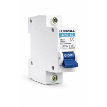 Imagem de DISJUNTOR DIN UNIPOLAR CURVA C LUKMA 10A ATÉ 80A Modelo:1P63A Curva C,