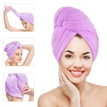 Imagem de Kit 10 Toucas turbante microfibra fleece antifrizz com botão - Ideal p
