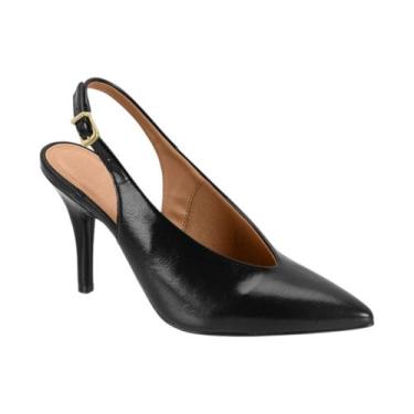 Imagem de Sapato Scarpin Feminino Salto Fino Aberto Vizzano 1184.1726 - Preto - 