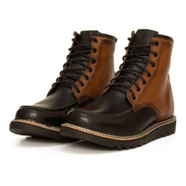 Imagem de Bota Coturno Vintage Masculino Couro - Ranclafe, Preto, Avelã, 41