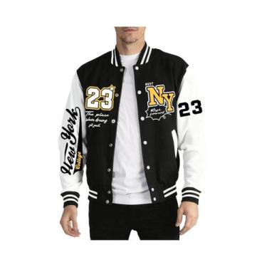 Imagem de Jaqueta Masculina Quente E Moderna Estilo Beisebol Com Estampa De Letr
