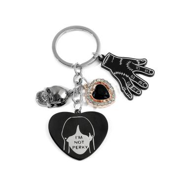 Imagem de Chaveiro Wednesday Addams I`m Not Perky Heart & Skull