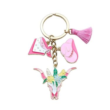 Imagem de Chaveiro Chaveiro Western Cowboy Pink com pingente de borla