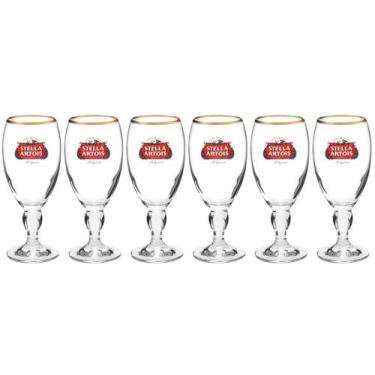 Imagem de Jogo de Taças para Cerveja de Vidro 6 Peças - 250ml Ambev Stella Artoi
