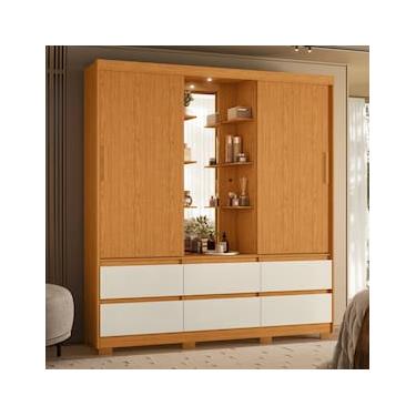 Imagem de Guarda-Roupa Palumóveis Atena Casal 2 Portas de Correr 6 Gavetas com Camarim e LED