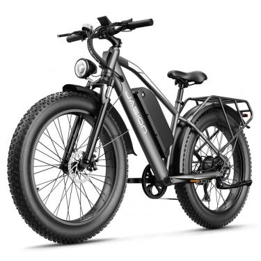 Imagem de Bicicleta elétrica Jasion EB5 MAX cinza, pneus 26x4, motor até 2000W, bateria 48V 15Ah,...