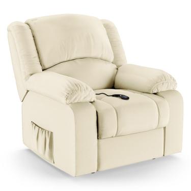 Imagem de Poltrona Do Papai Reclinável Melim FH1 Controle Power Elétrico Couro Sintético Bege D'Rossi