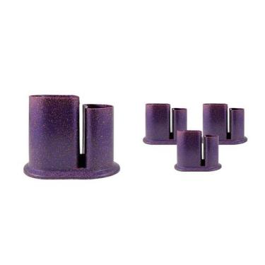 Imagem de Kit 4 Porta Lápis Duo Fibra Madeira Lilás - Bb Store