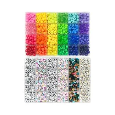 Imagem de Conjunto De 24 Cores De Miçangas Pony Para Fazer Pulseiras Da Amizade,