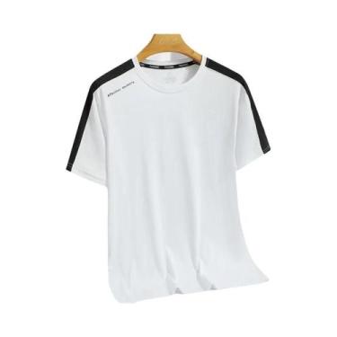 Imagem de Camiseta Unissex De Verão Fina Com Gola Redonda, Bloco De Cores, Secag