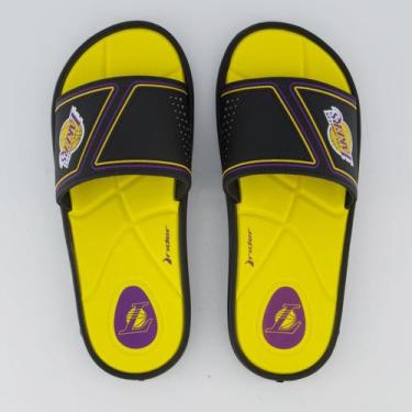 Imagem de Chinelo Rider Slide Pump NBA Los Angeles Lakers III Preto e Amarelo, 3