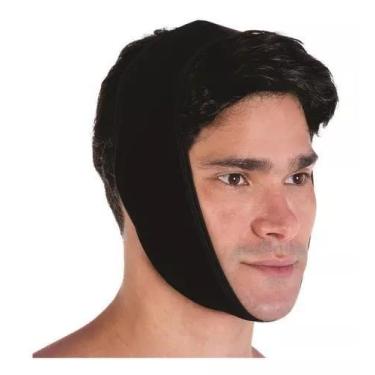 Imagem de Faixa Mentoneira Pos Cirurgia De Mento Papada E Otoplastia Preta - MOD