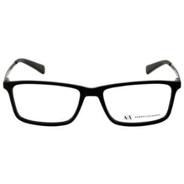 Imagem de Óculos de Grau Armani Exchange AX3027L 8078/55 Preto Fosco-Masculino