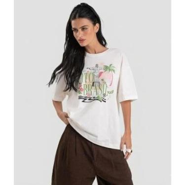 Imagem de T- Shirt Feminina Oversized Brasil Dianna Bege-Feminino