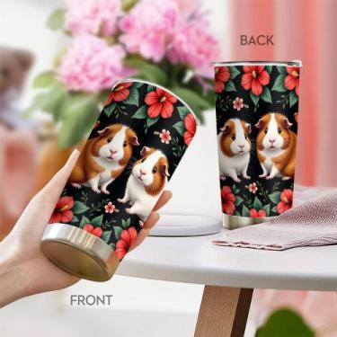 Imagem de Copo de caneca de viagem Oasisdream Oasisdream 600 ml com cobaia