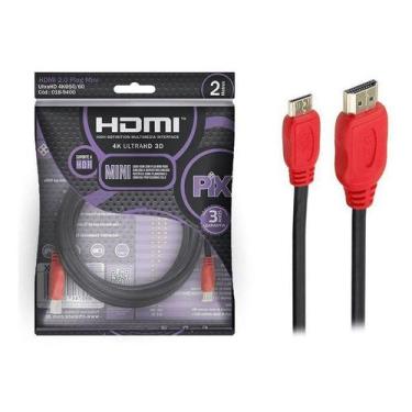 Imagem de Cabo Mini HDMI x HDMI 2.0 2 Metros 4K UltraHD 19 Pinos - ChipSCE - 018