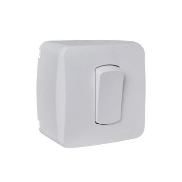 Imagem de Interruptor Miluz Schneider de Sobrepor Simples 1 Tecla 10A Branco