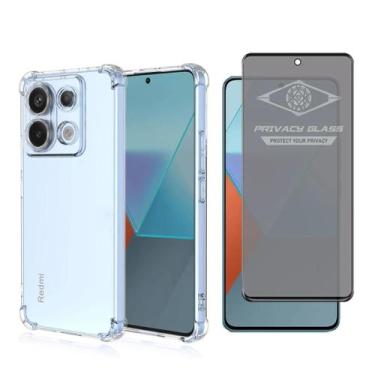 Imagem de Kit Capa e Película Privacidade Compatível Com Redmi Note 13 Pro 5G - 