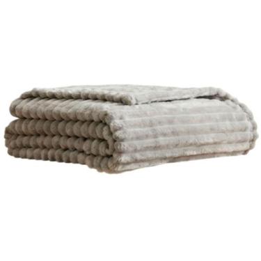 Imagem de Cobertor Canelado Queen Corttex London 220 x 240cm, TAUPE