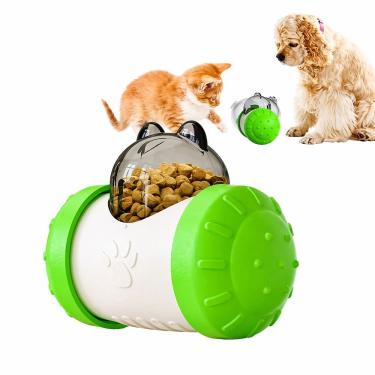 Imagem de Brinquedo Comedouro Lento Para Pets - Dispensador De Ração Atóxico E Resistente Para Cães E Gatos - Verde