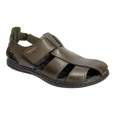 Imagem de Sandália Pegada Masculina Couro Fechada 131287 Marrom Cravo, Cravo, 42