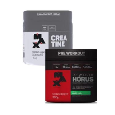 Imagem de Kit creatina 150g +pré treino hórus 300g varios sabores maxtitanium, L