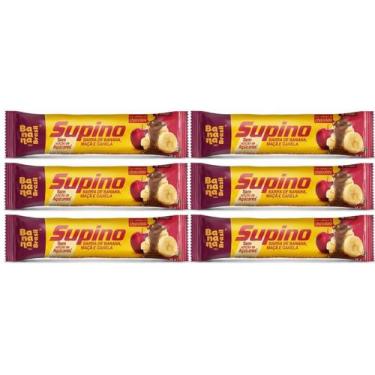 Imagem de Barra De Maça Com Chocolate Ao Leite 24g Banana Brasil Kit 6 Saudável 