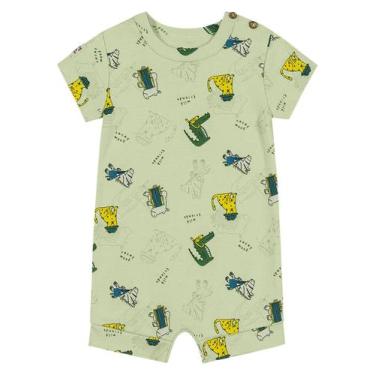 Imagem de Macaquinho Infantil Bichos Trick Nick Verde - Trick Nick Baby