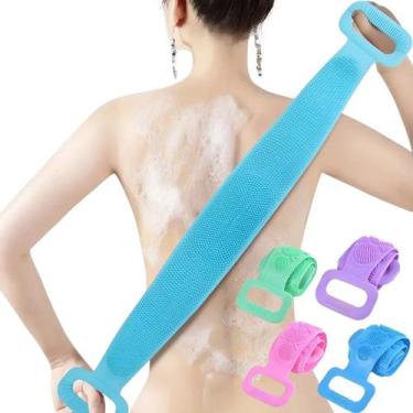 Imagem de Escova De Banho Faixa Silicone Costas Esponja Bucha Esfoliar - Generic