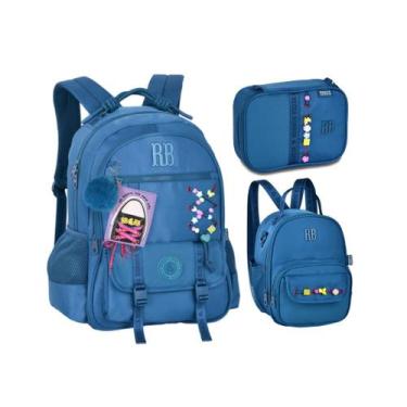 Imagem de Kit Mochila Lancheira e Estojo Rebecca Bonbon Beaded Fun Com Cadarço R